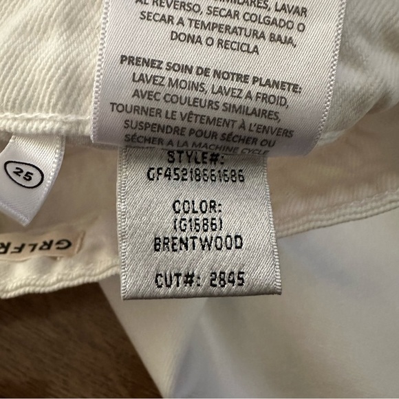 GRLFRND White Raw Hem Karolina High Rise Straight Crop button Fly Jeans Sz 25 - Picture 11 of 16